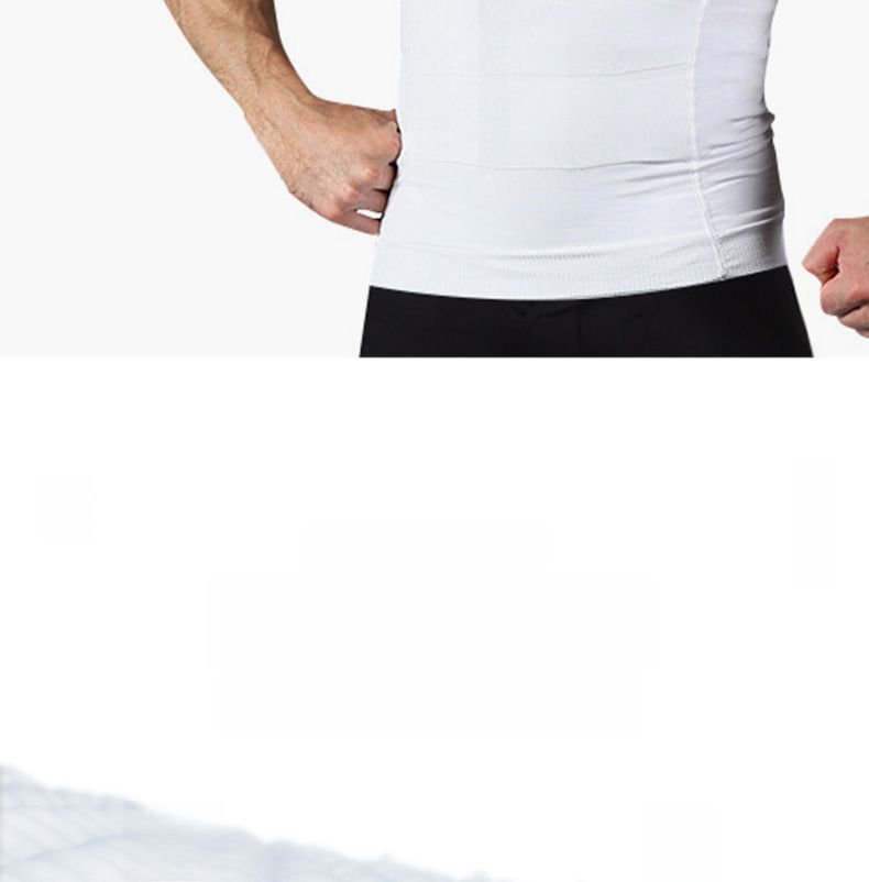 Męski gorset modelujący sylwetkę z krótkim rękawem Brzuch Męska odzież modelująca sylwetkę Sportowa elastyczna męska odzież modelująca sylwetkę Kamizelka z krótkim rękawem Hurtownia_voghion.com