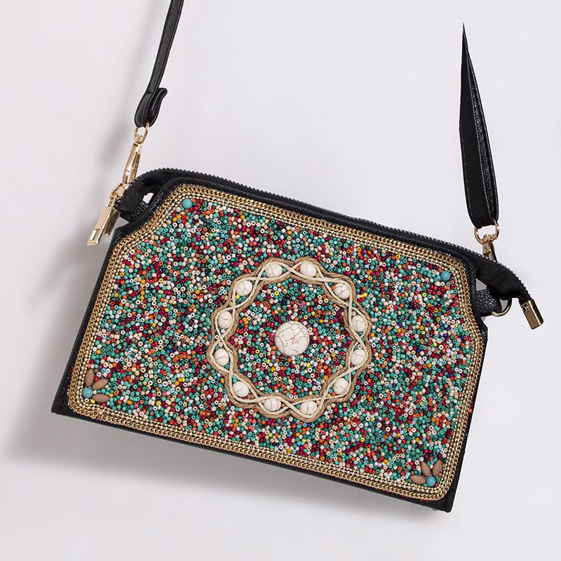 Borsa a tracolla monospalla da viaggio in stile bohémien con perline di riso, conchiglia, fiore, vendita calda, da donna, borsa a conchiglia_voghion.com