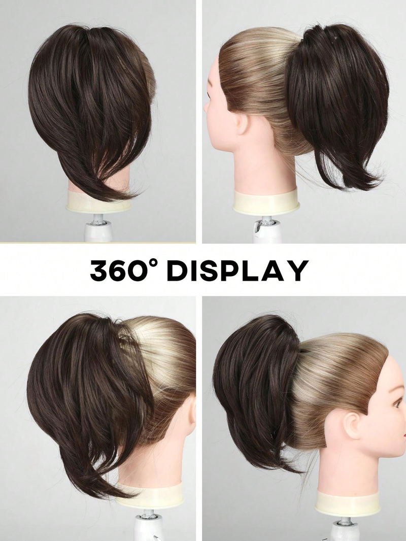 Pezzo disordinato Panino a cascata Clip in artiglio Chignon Coda di cavallo Posticci Estensioni dei capelli sintetici arruffati Scrunchie_voghion.com