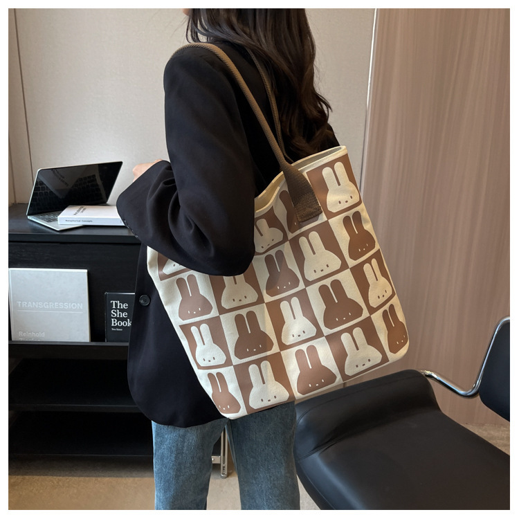 Lærredstaske Dame Large Capacity 2023 Ny sommer All-match En-skulder stoftaske avanceret sense class pendlertaske_voghion.com
