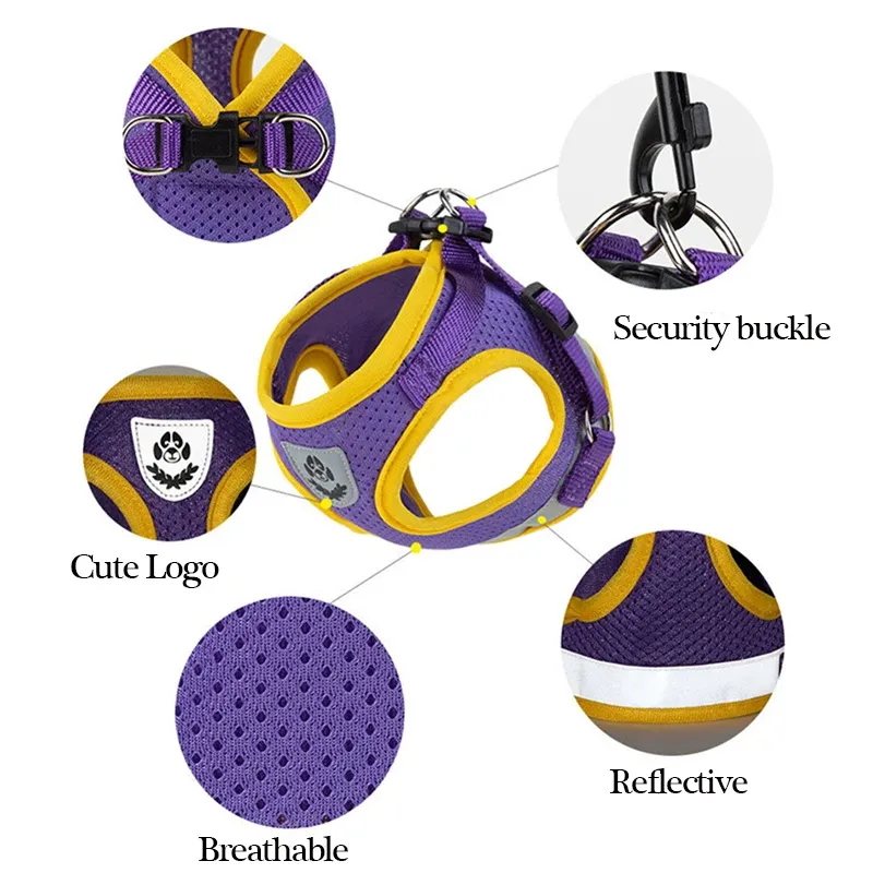 Reflective Dog Leash, Vest Small Medium Dogs, Puppies, And Cats, Suitable For Walks By PawParty Store_voghion.com