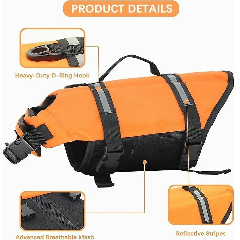 Schwimmweste für Schwimmtraining, Schwimmweste für S mit verstellbaren Klickverschlüssen und Reflektorstreifen (Orange, S)_voghion.com