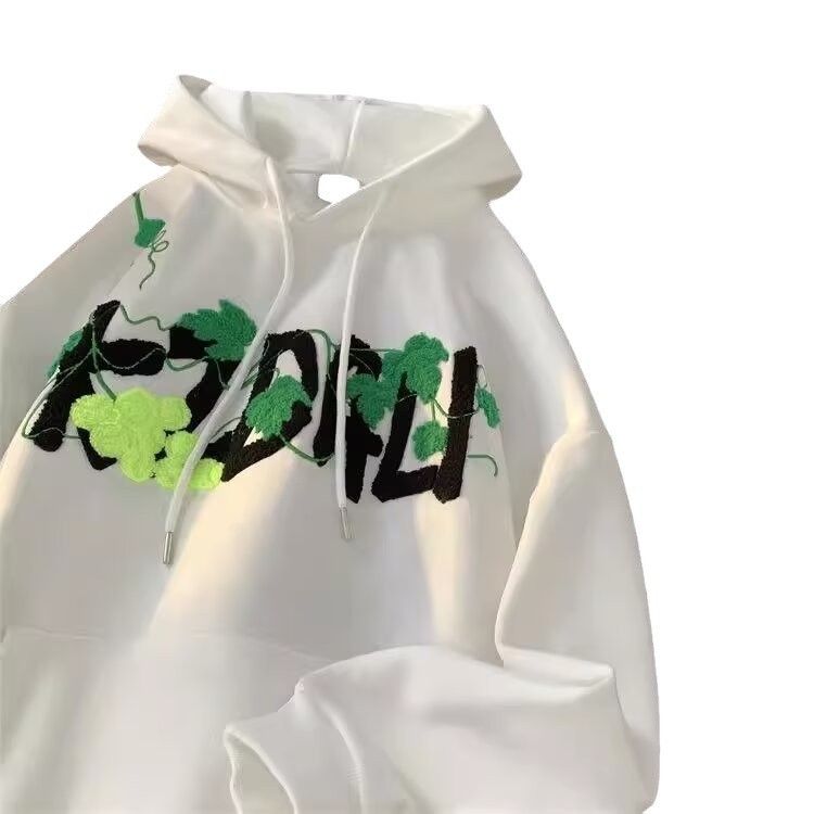 Nuova felpa con cappuccio da tennis in uva con motivo a motivo primaverile e autunnale da uomo, giacca con cappuccio dalla vestibilità ampia_voghion.com