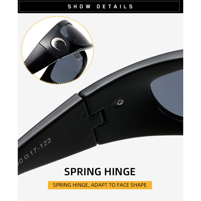 Occhiali da sole rettangolari con design a luna, unisex, per ciclismo all'aperto, hip pop punk, occhiali da sole Y2K, UV400, oculos lunette de soleil_voghion.com