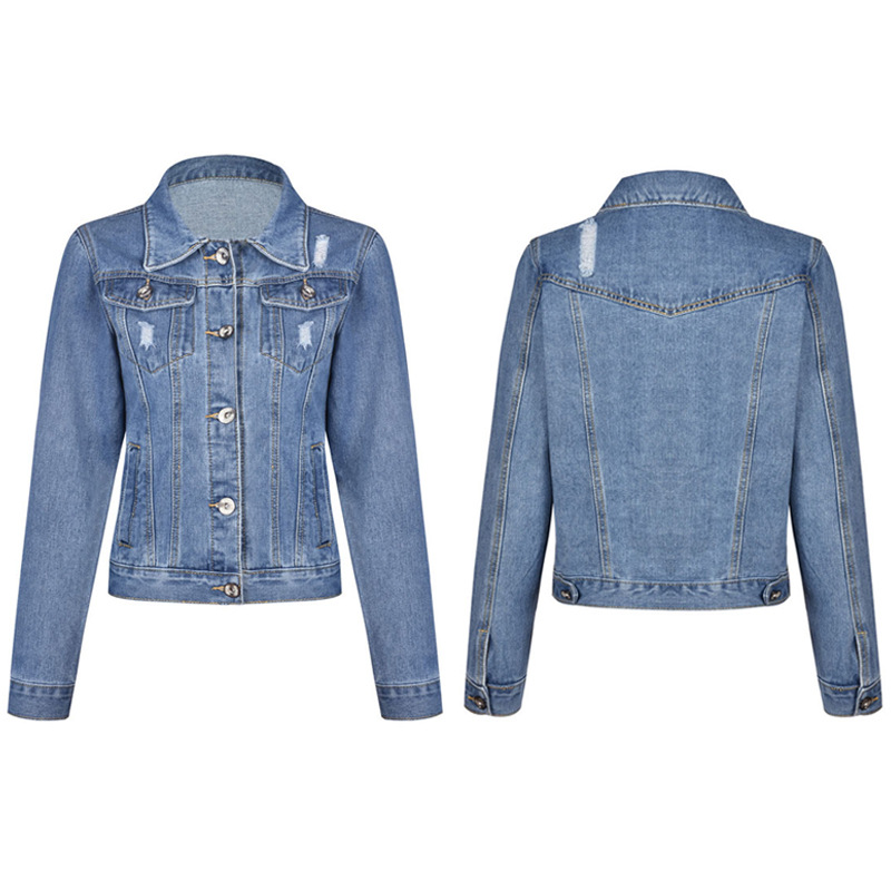 Women's Fashion New Style Long Sleeve Trench Coat Cardigan Denim Cape For Women_voghion.com