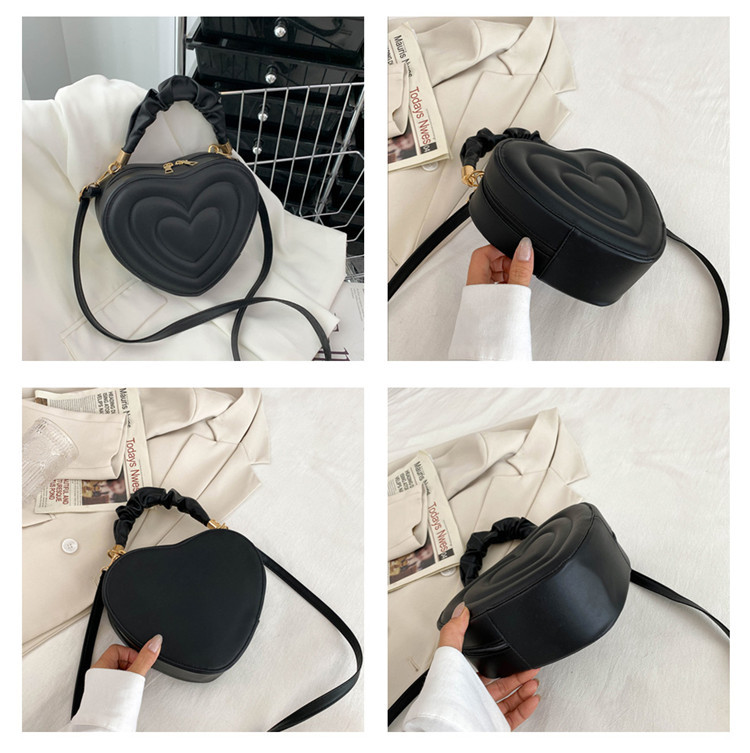 Borse a tracolla firmate a forma di cuore a forma di cuore di amore alla moda Borse a tracolla firmate per donna Borsa con manico superiore in pelle PU solida_voghion.com