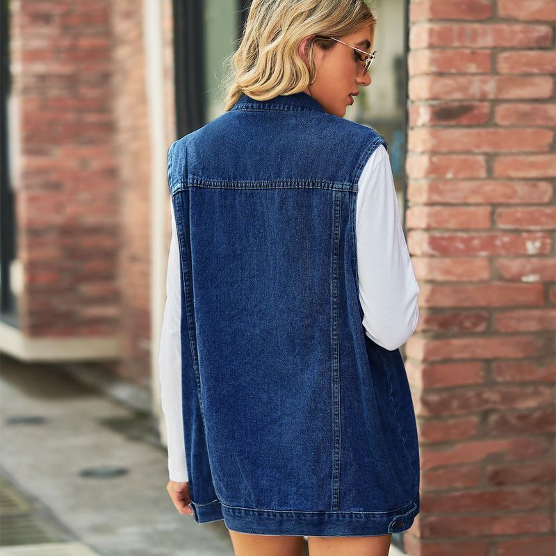Damenbekleidung Neue Retro-Jeansweste Jacke Lose Lässige Damentrend_voghion.com