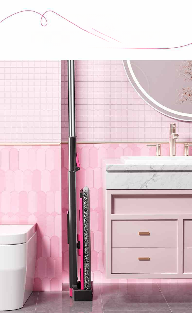 Unique Thickened Chenille Stainless Steel Rod Clamp Fixed Dual-use Dry And Wet Hand-free Household One-sweep Flat Mop_voghion.com