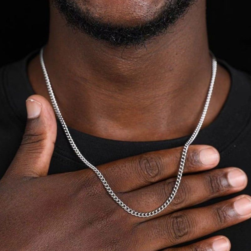 Titanium Non-Fading Snake Bone Men's Necklace Hip Hop Cuban Stainless Steel Sweater Clavicle Chain_voghion.com