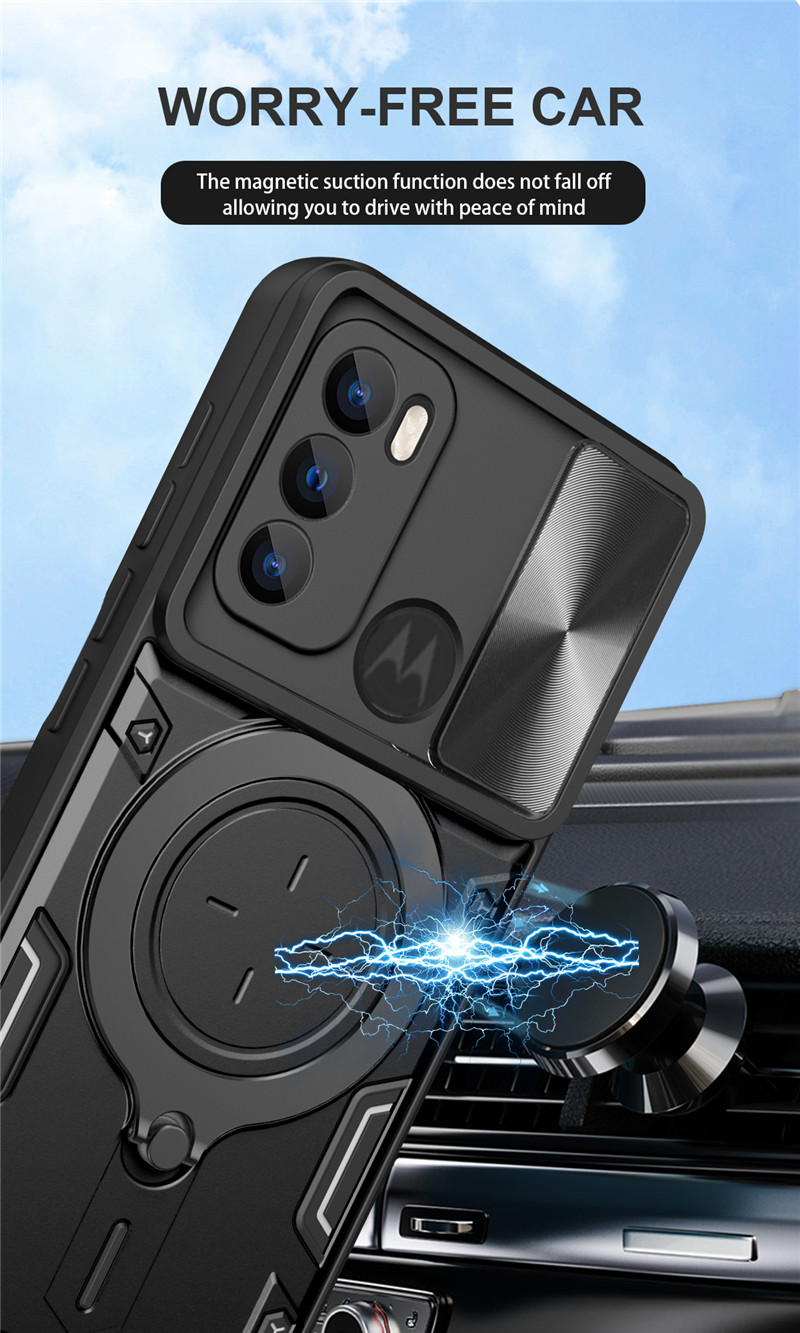 Pour Motorola Moto G60 G60S G200 G71 G22 G32 G52 G62 G72 Support De Voiture Magnétique Anneau Antichoc Armure Cas Pour Moto G13 G23 G53 G73_voghion.com