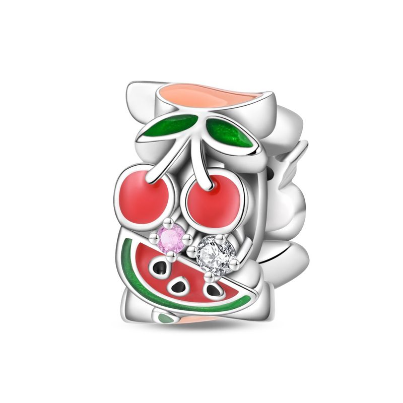 Gioielli da donna con ciondolo a forma di frutta, avocado, pera e lampone, con perline e bracciale in rame bianco placcato argento_voghion.com