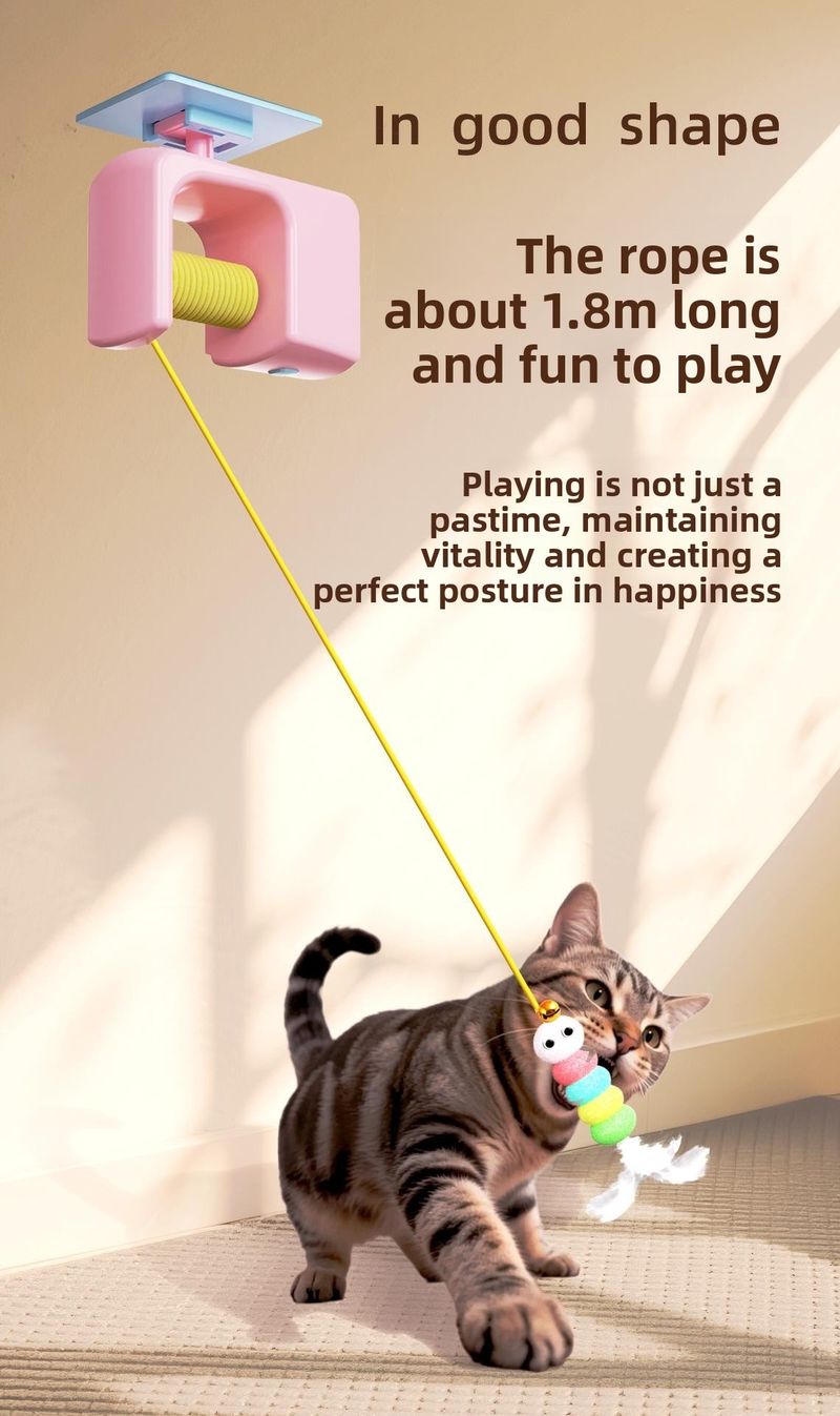 Katten Yo-Yo Elektrische Smart Deur Hangende Speelgoed Katten Speelgoed Zelfvermaak En Leuk Katten Amusement Artefact_voghion.com