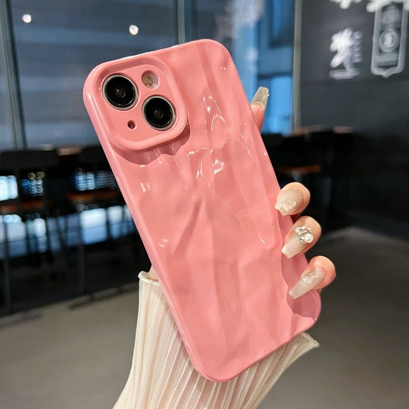 Soft Candy Fold Pattern Phone Case For iPhone 11 12 13 14 15 Pro X Xs XR Max 7 8 Plus Bumper Silicone Cases Cover_voghion.com