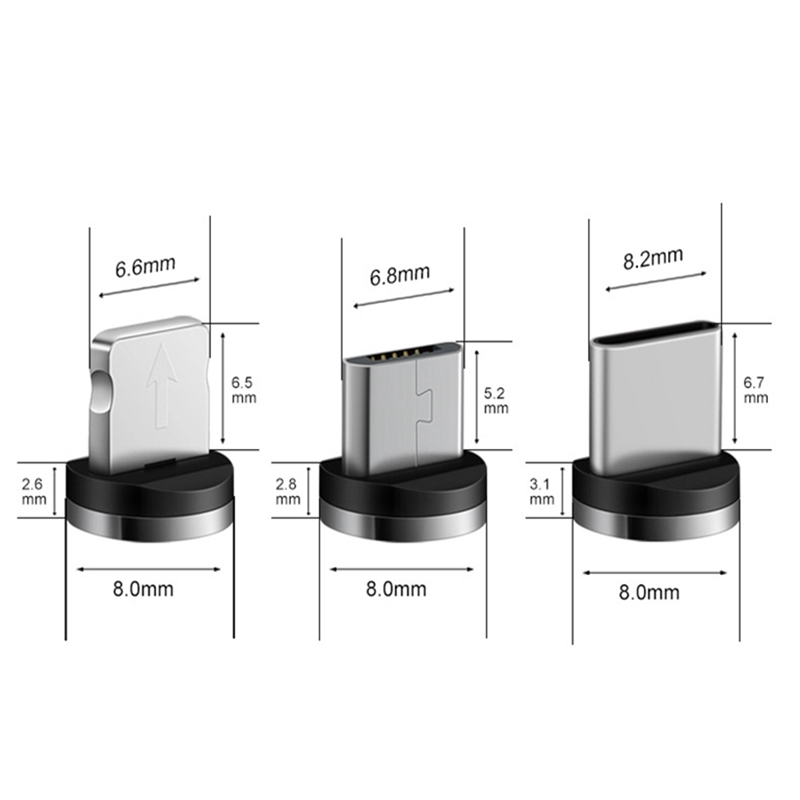 LED-Magnet-USB-Kabel, schnelles Laden, Typ-C-Kabel, Magnet-Ladegerät, Datenladung, Micro-USB-Kabel, Handy-Kabel, USB-Kabel_voghion.com
