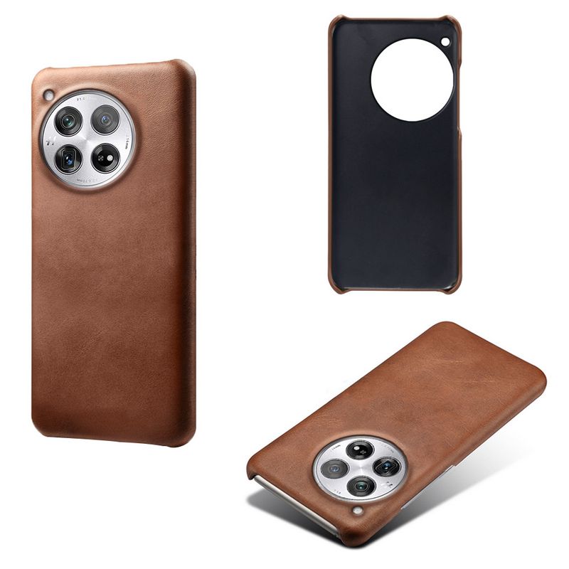 Geschikt voor OnePlus 12 mobiele telefoonhoesje, beschermhoes van kalfsleer, OnePlus 12 leren hoesje met kalfsleersticker._voghion.com