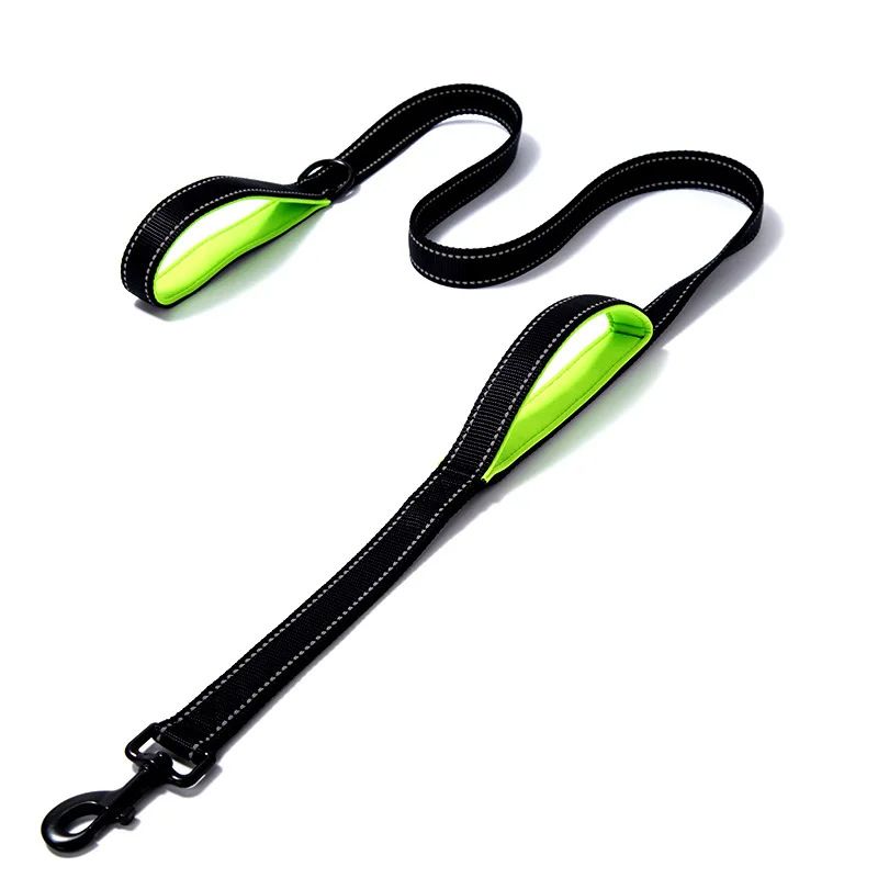 Layer Explosion-Proof Rope Large Reflective Woven Double Handle Dog Leash Anti-Escape Rotating Traction Belt_voghion.com