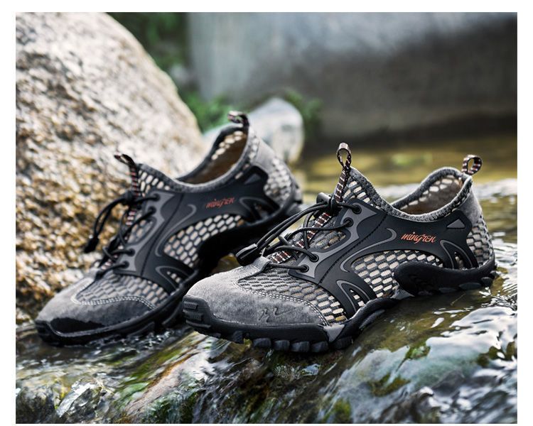 Pataugeoire d'été en maille cassable pour hommes, chaussures d'extérieur, chaussures décontractées_voghion.com