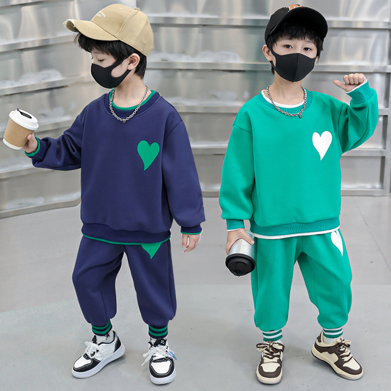 Boys' Love 2023 Spring and Autumn Season Sports Sweater Two Piece Set for Young Children's Fashionable_voghion.com
