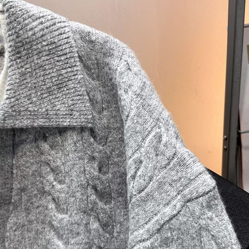 Herren-Pullover im koreanischen Stil mit Stehkragen – Oversized-Strickoberteil mit langen Ärmeln (Atmungsaktiv, Farbblock-Design, S-XXXL, Minimalistisch-lässig)_voghion.com