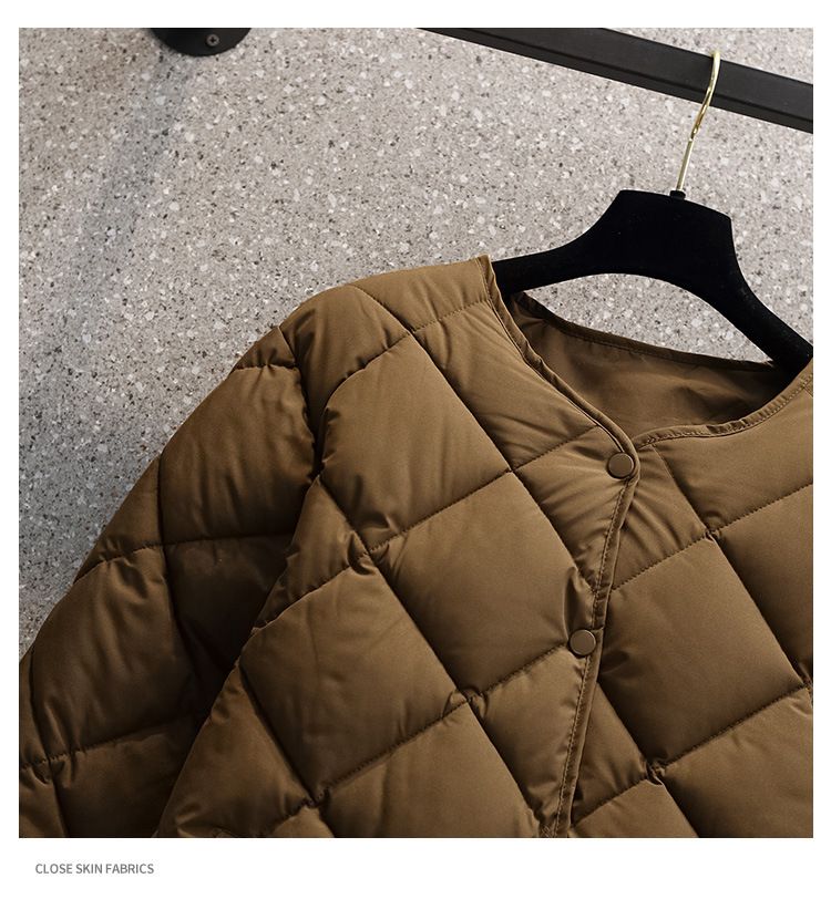Women's Clothing Short winter coats cotton jacket lightweight hot style small size light diamond casual jacket_voghion.com