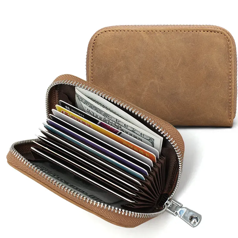 HBP 7 Hight Quality Fashion Men Real Leather Credit Holder Rfid Card Case Coin Purse Mini Wallet_voghion.com