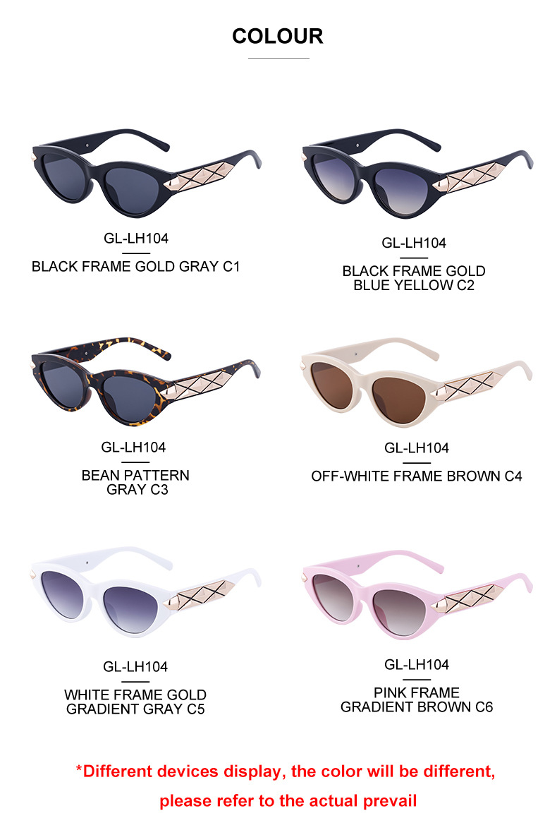 Foto di strada alla moda cat's eye, occhiali da sole resistenti ai raggi UV, occhiali da sole femminili_voghion.com