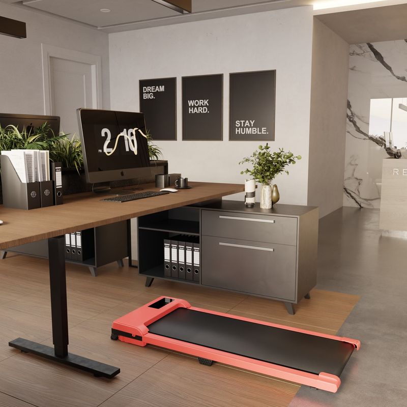 Walking Pad With Quiet 2.0 HP Brushless Motor, Countdown Modes, Spacious Running Area, 220 Lbs Weight Capacity For Home Or Office Workouts, 3 In 1 Portable Treadmill Walking, Red_voghion.com