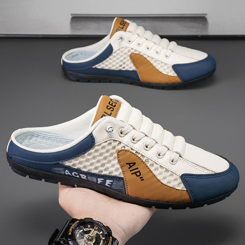 Ciabatte estive oversize traforate da uomo, scarpe comode da esterno con un piede solo, scarpe traspiranti da uomo_voghion.com