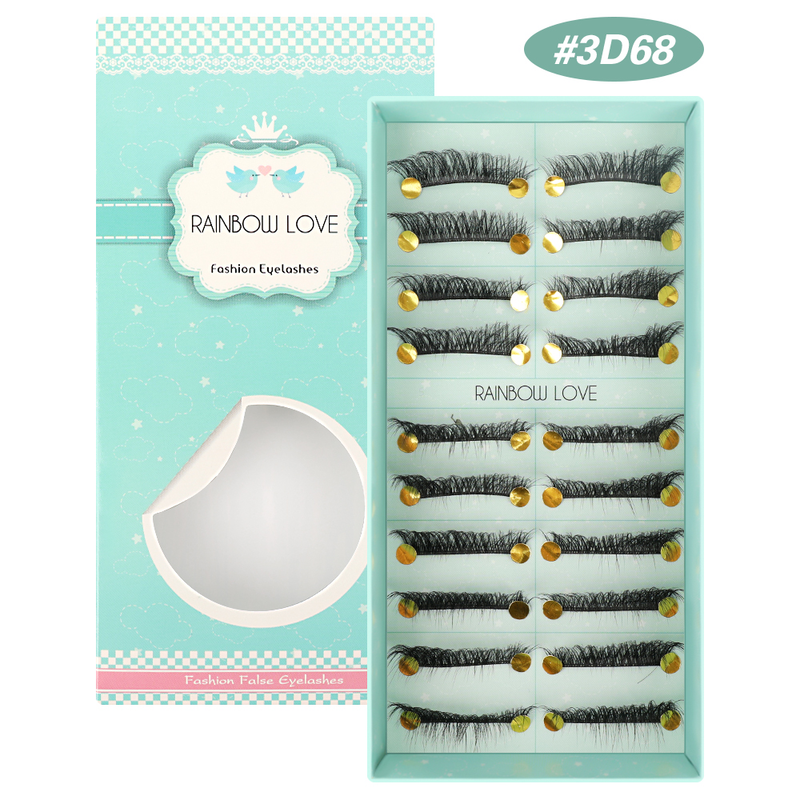 3D 10 Pairs Faux Mink Lashes Fluffy Soft Wispy Volume Natural Long False Eyelashes Eyelash Extension Reusa_voghion.com