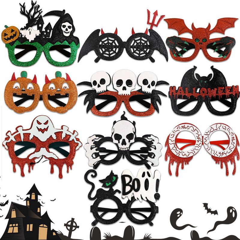 Accessori per foto a forma di zucca - Occhiali per costumi di Halloween per bambini con motivo a teschio di pipistrello_voghion.com
