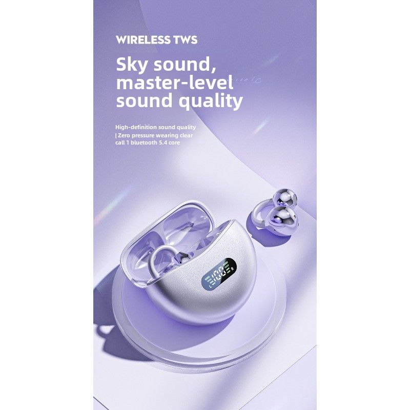 New Bluetooth headset clip-on ear noise reduction waterproof high sound quality bone conduction true wireless_voghion.com