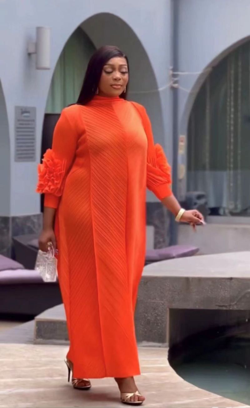 Women's Clothing solid color long sleeve hand cranked embroidery temperament long loose large size _voghion.com