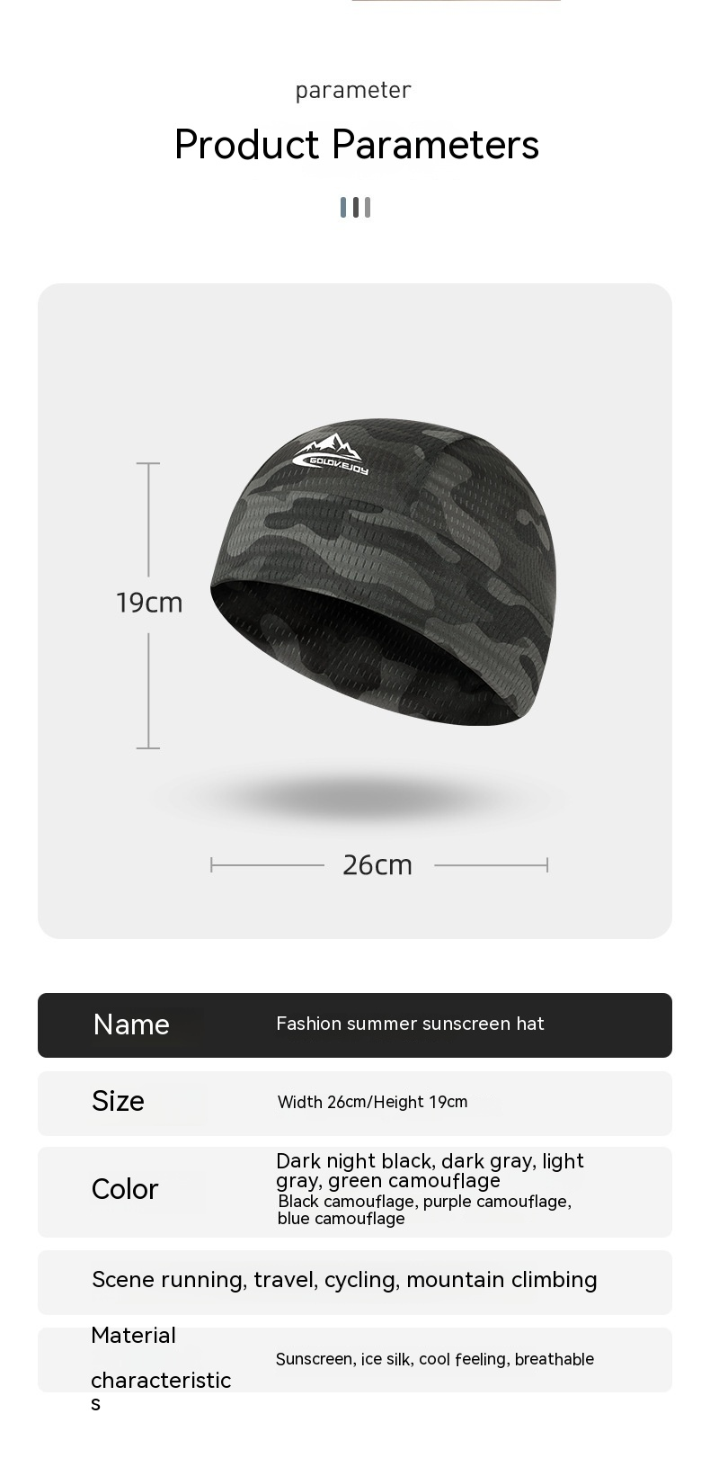 Casquette de cyclisme d'été pour hommes en soie glacée à séchage rapide, casquette en peau de melon, chapeau d'extérieur respirant, casquette de Protection solaire, Protection UV et protection solaire_voghion.com