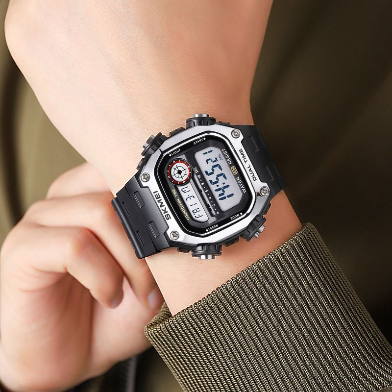 Digitale Sport- und Militäruhren für Damen und Herren, modisch, wasserdicht bis 5 Bar, Stoppuhr, Wecker, Hintergrundbeleuchtung, Countdown-Funktion_voghion.com