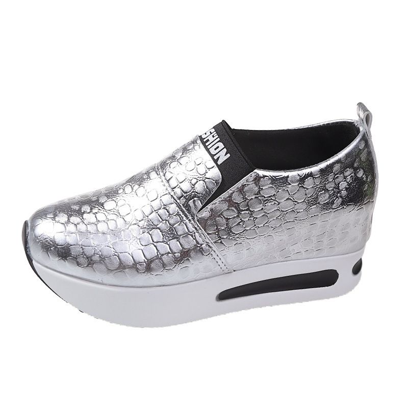 2025 Autumn New Casual Large Size Shallow Mouth Inner Elevated Matsutake Sole Women's Sports Single Shoes_voghion.com
