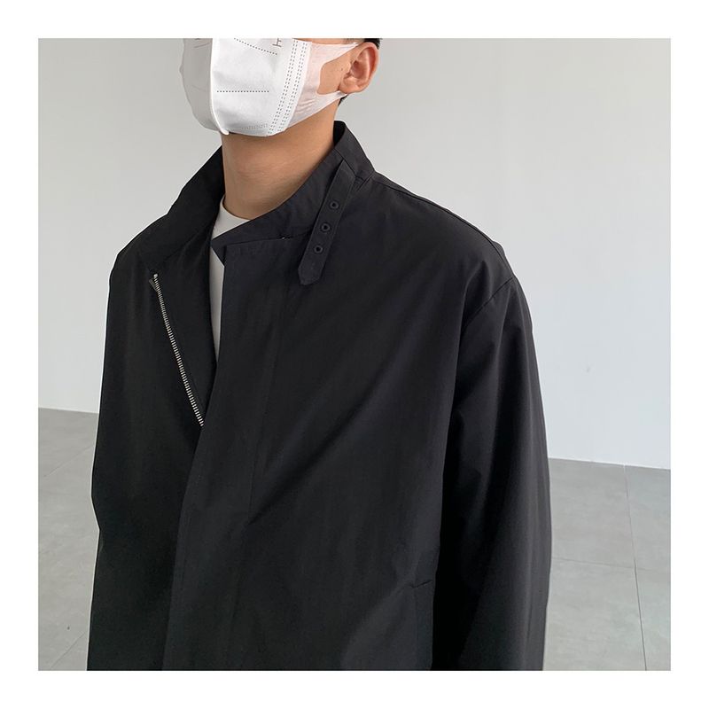 Nuova giacca con collo alto per uomo, alla moda e bella per la primavera e l'autunno, giacca corta per un top casual autunnale_voghion.com