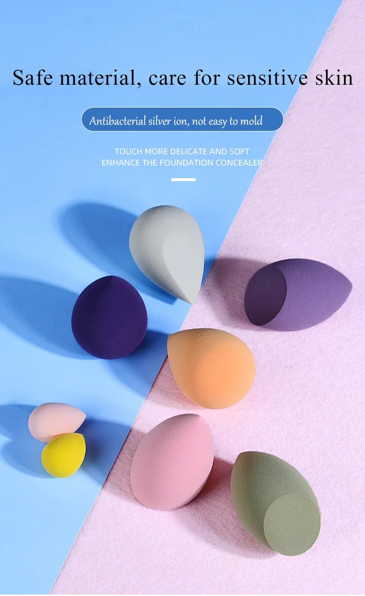 Mini Cosmetic Egg Wet and Dry Dual Use Foam Large Powder Puff Makeup Tools  Makeup Sponge Cushion Foundation Powder Sponge_voghion.com