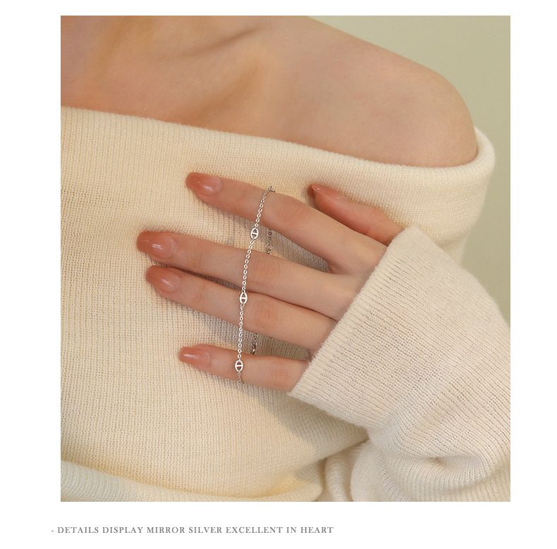 Bracciale da donna leggero e lussuoso con naso di maiale, in argento Sterling S999, versatile e minimalista._voghion.com