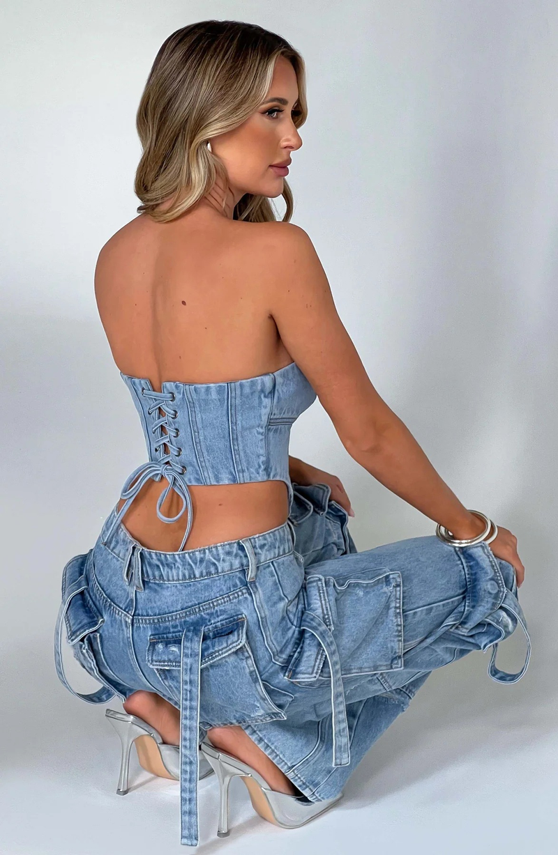 Hottie bukser til kvinder lige multi-lomme denim overalls til kvinder i stil alsidige løse afslappede bukser til kvinder_voghion.com