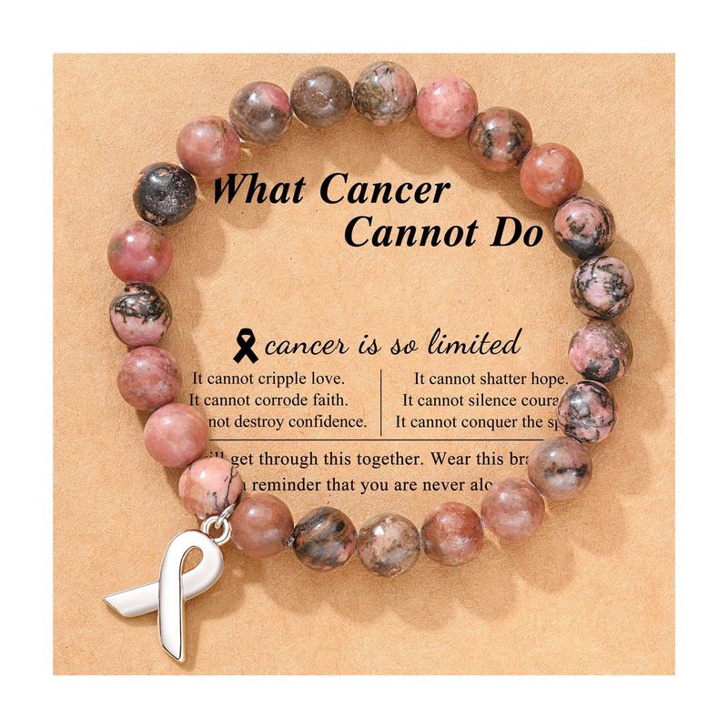 New Arrival With Bowknot Ribbon Pendant Gift Rhodochrosite Bracelet_voghion.com