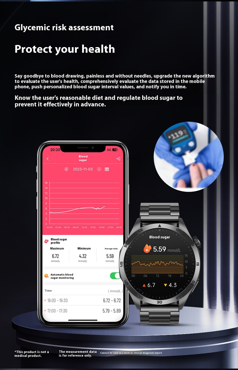 Smart Health Monitoring Watch - ECG ECG, Blood Sugar, Blood Oxygen, Sleep And Other Multi-functional Guardians_voghion.com
