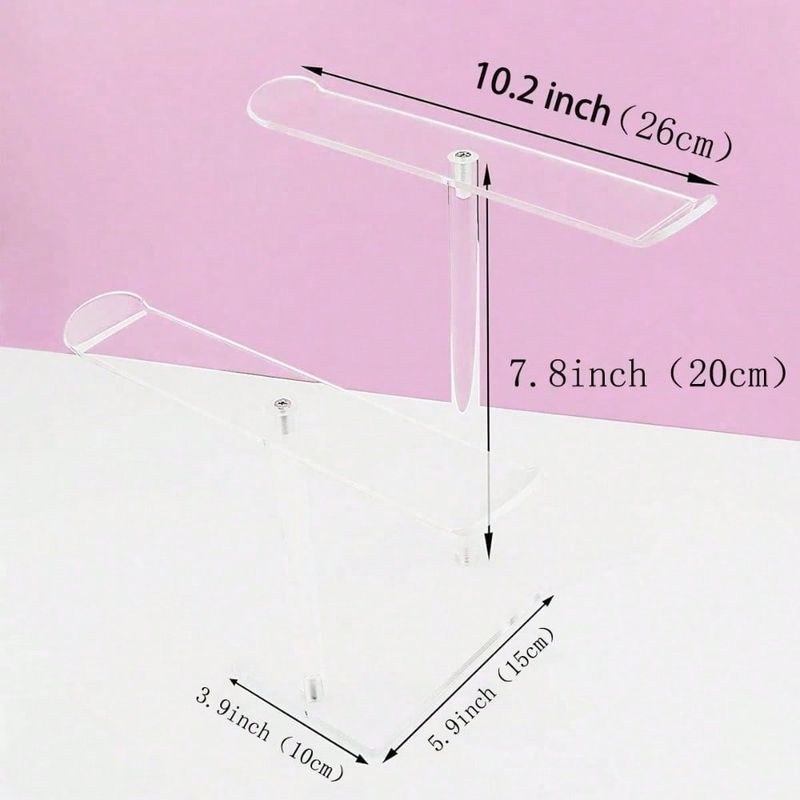 2 supports de cheveux en acrylique, organisateur transparent pour accessoires de cheveux et bandes de maintien, hauteur 20 cm_voghion.com