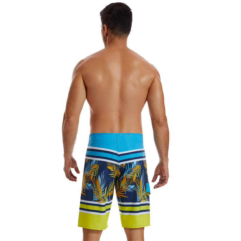 Summer Gradient Men's Beach Striped Running Swimming Mesh Sports Quarters Quick Drying Waterproof Pants_voghion.com