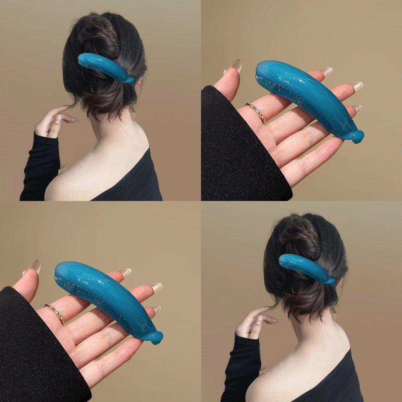 Peacock Blue~2024 Temperament Hairpin Female Back of Head Coiled Grade Shark Clip High Ponytail Hair Buckle_voghion.com