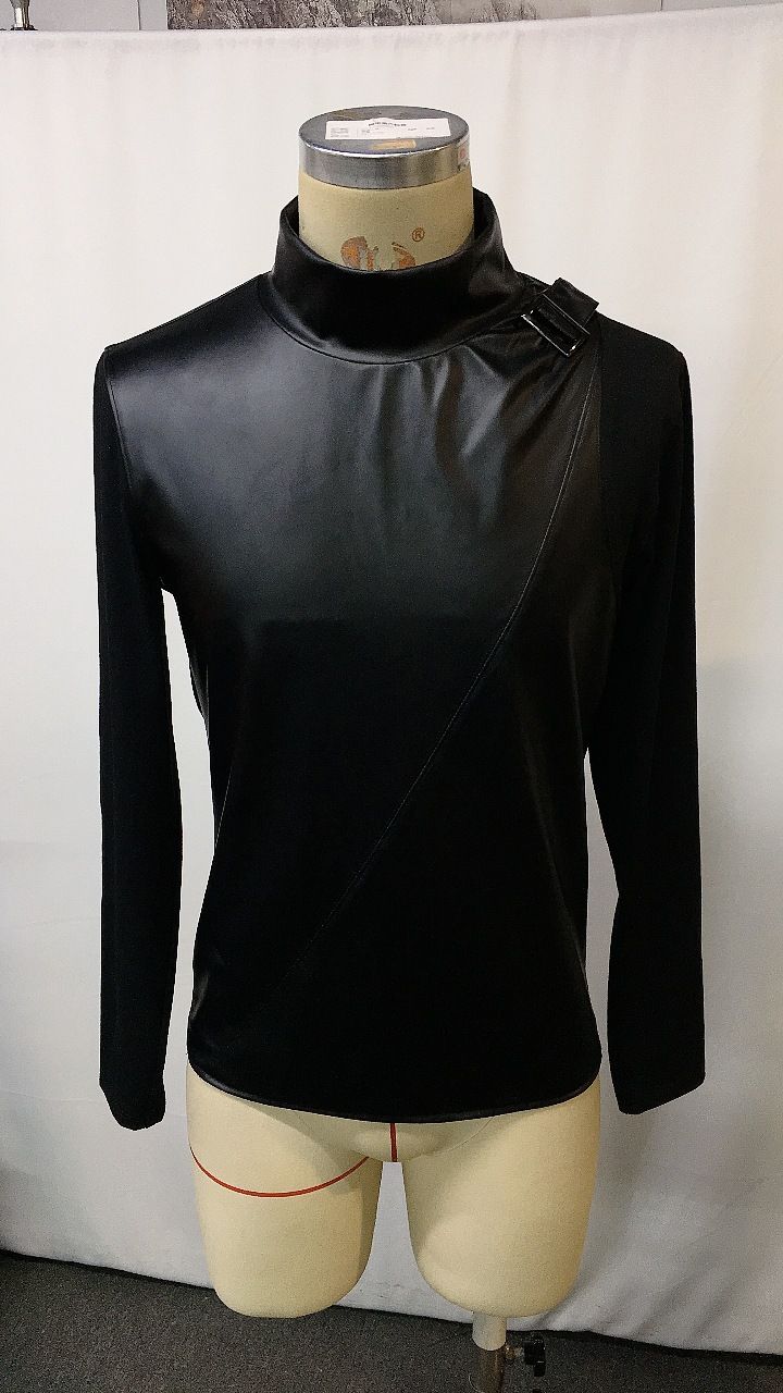 Felpa da uomo a maniche lunghe in similpelle – Top casual caldo ed elegante per autunno e inverno (nero, S-XXXL)_voghion.com