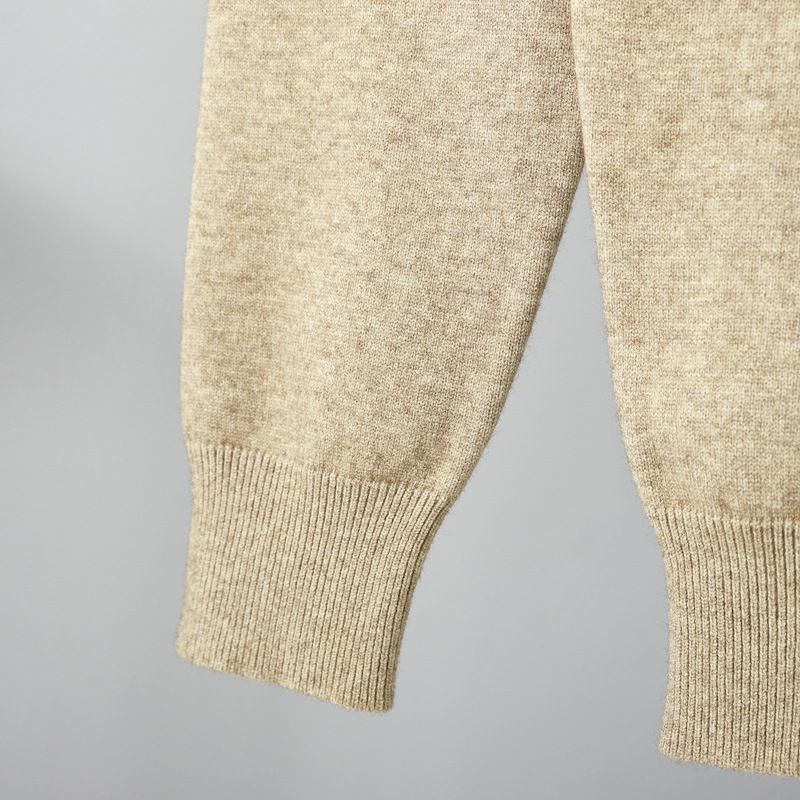 Ensemble de pantalons tricotés doux et polyvalents pour femmes, col mi-haut, pull ample décontracté, vent doux_voghion.com