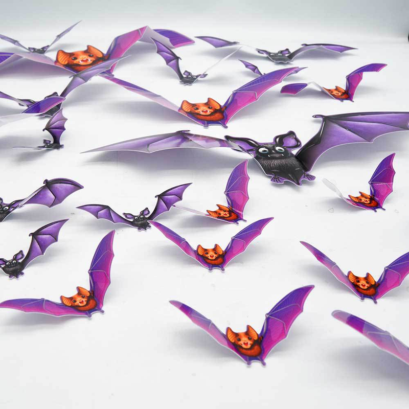 3D Helovīna PET Bat Ghost BOO sienas uzlīme Logu garāžas dekorēšanai liela sienas uzlīme_voghion.com