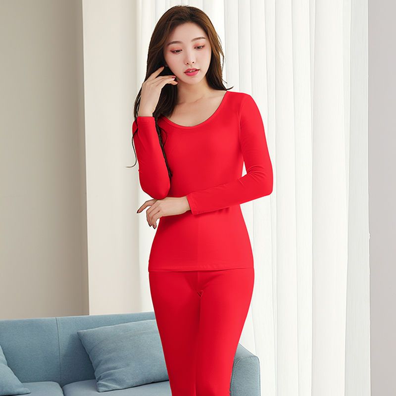 Cotton Women's Thermal Set Slim Fit Plus Size Modal Thin Warm Underwear_voghion.com