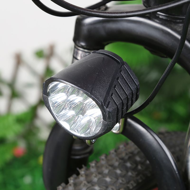 Luce per bicicletta elettrica da 36/48/60 V con clacson 18 W 9 LED Scooter elettrico Luce anteriore a LED Faro ad alta potenza impermeabile per bici elettrica_voghion.com