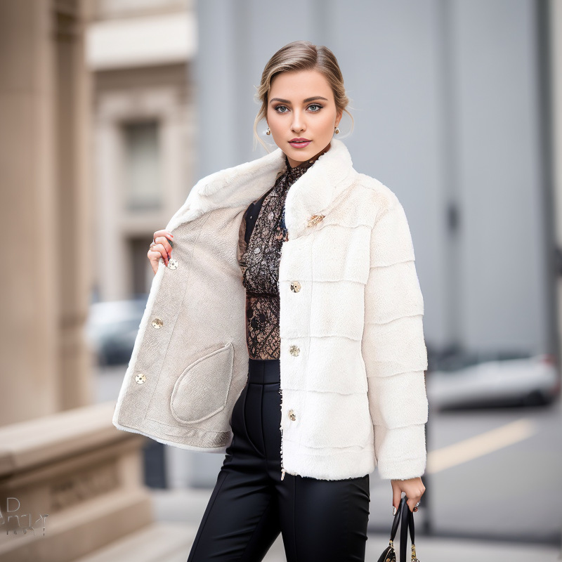 abbigliamento femminile giovani modelli moda giacca ecologica in pelliccia di visone danese_voghion.com